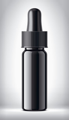 Dropper bottle on background. Glossy surface non-transparent version. 