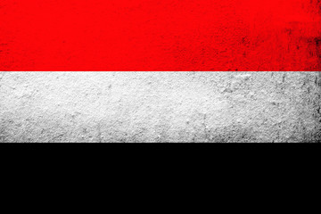 National flag of Yemen. Grunge background