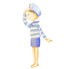 Boy with marine sailor style 