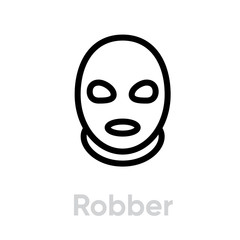 Fototapeta premium Robber Security icon. Editable line vector.