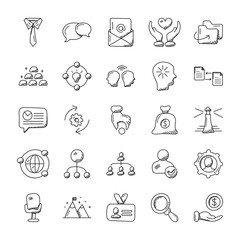  Project Management Doodle Vectors Set