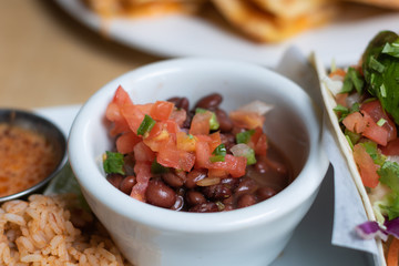 Bowl of Chili Red Beans and Tomatos