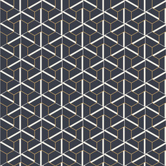 Abstract seamless pattern. Modern stylish texture. Geometric tiles with triple elements. Chevron elements form stylish tileable print. Vector color background.