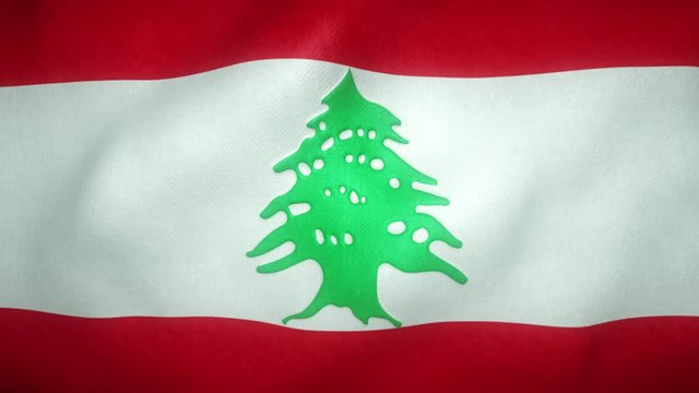 flag of Lebanon waving in the wind
