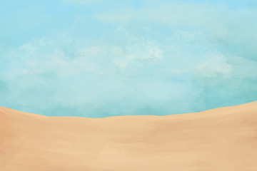 Fototapeta na wymiar Drawn abstract background. Coastline summer backdrop