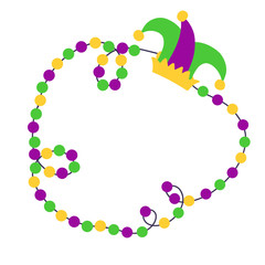 Mardi Gras beads background with place for text - 334257858