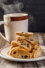 chocolate chip cookies and tea