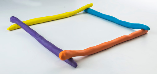 Plasticine on white background