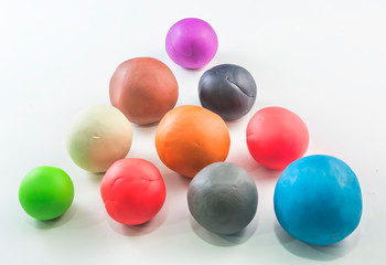 Plasticine on white background