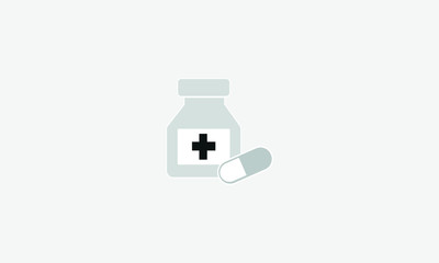 Medicine Bottle Icon Vector Design Template. Prescription Drug Bottle Icon