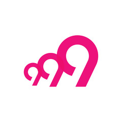 Typography nine, 9 logo icon vector template.