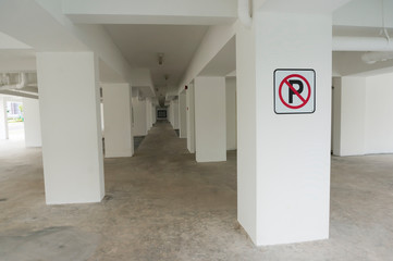 Apartment basement parking lot