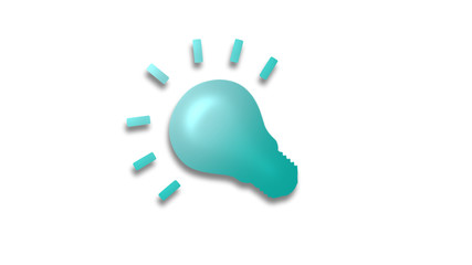 Amazing bulb icon,blue 3d bulb icon,Bulb icon on white background