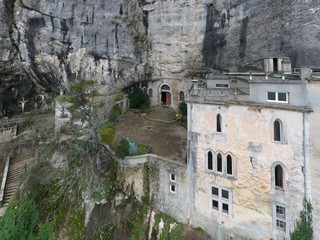 Aerial view of the Grotto of Maria Magdalena in France, Plan D'Aups, the massif St.Baum, holy...
