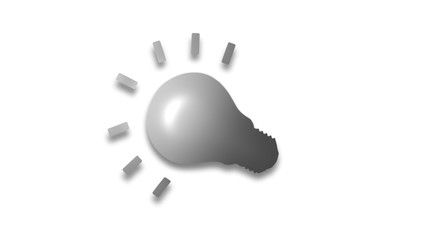 Amazing 3d bulb icon on white background,bulb icon,light bulb icon