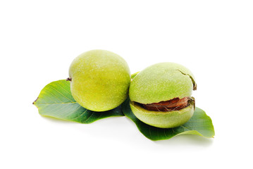 Group of green nuts.