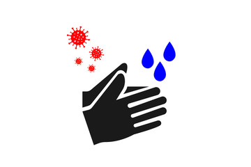 Hand wash icon, protect from corona virus icon