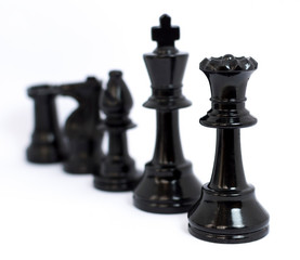 Black  chess isolated white background