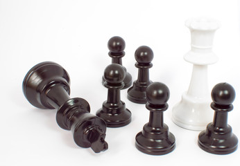 Black and white chess white with white background