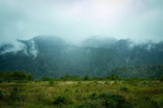 glaciar el amarillo, ubicado en parque pumalin, regi&oacute;n de los lagos, patagonia, Chile.