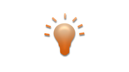 Light bulb icon on white background,3d bulb icon