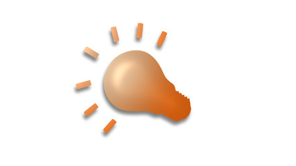 Light bulb icon on white background,3d bulb icon
