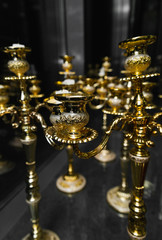 Fototapeta na wymiar gold candle holders