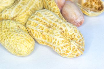 Dried peanuts in closeup