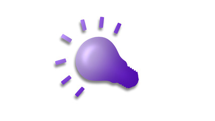 Amazing purple 3d light bulb icon,bulb icon,science icon