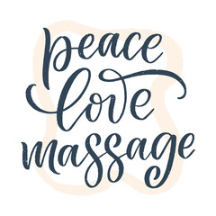 Fun slogan about massage. Lettering typography quote. Hand drawn inspirational, motivational poster. Cosmetology print, badge, logo, tag. Vector