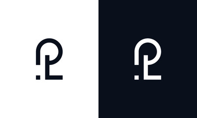 Abstract Modern elegant line art letter PL logo. This logo icon incorporate with letter P and L in the creative way.