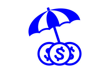 protect money icon, umbrella on money icon