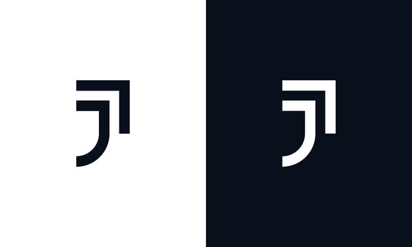 Minimal Abstract elegant line art letter J logo.