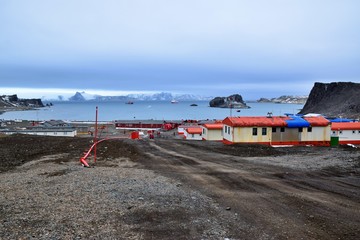 Chilean Base Presidente Eduardo Frei , Fildes Peninsula , Antarctica 