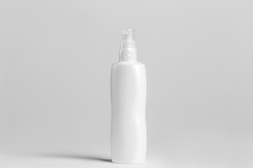 close up of a white bottle on white background with clipping path