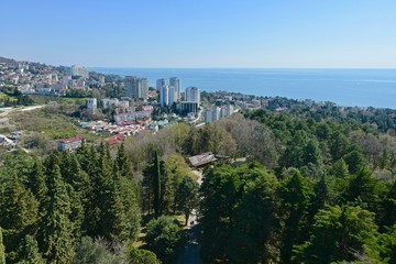 top view of the panorama of the southern city