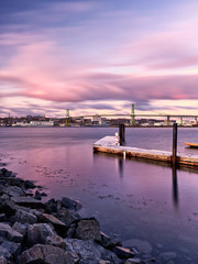 Obraz premium sunset at pier