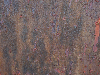 rust texture with brown paint residue - obrazy, fototapety, plakaty