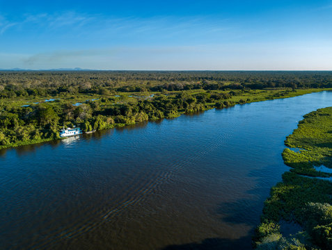 Miranda River photographed in Corumba, Mato Grosso do Sul. Pantanal Biome. Picture made in 2017.