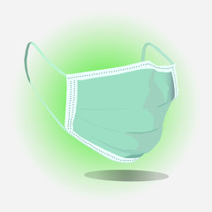 Pollution protect face mask, breathing mask, N95 safety mask, breathing medical respiratory mask, surgery, dentist, health, cough, airborne, vector, illustration, 