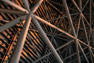 The construction made of the steel frame