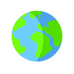  Planet Earth on a white background. Blue and green colors. Cute simple vector illustration. Earth Day  Vector April 22