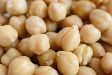 A closeup of garbanzo beans