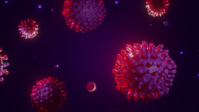 Looping Coronavirus (COVID-19) Animation - Glowing Neon