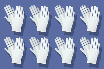 set of white pair of rubber gloves