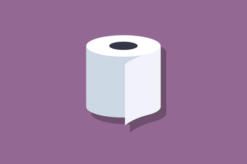 A roll of toilet paper is portrayed as a simple drawing