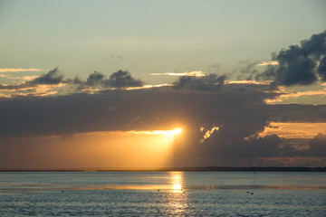 Naklejka premium Sunset on the Limfjord