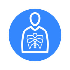 x-ray icon, skeleton, Patient, radiology, x ray, blue version