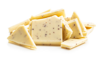 Broken white chocolate bar