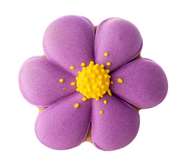 Purple flower glazed cookies